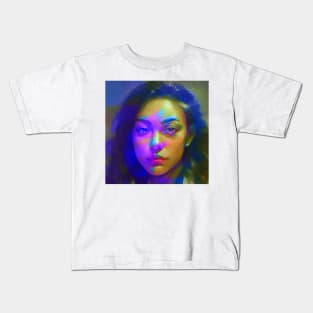 I SEE WHAT YOU DID Weirdcore Glitch Art Portrait Kids T-Shirt